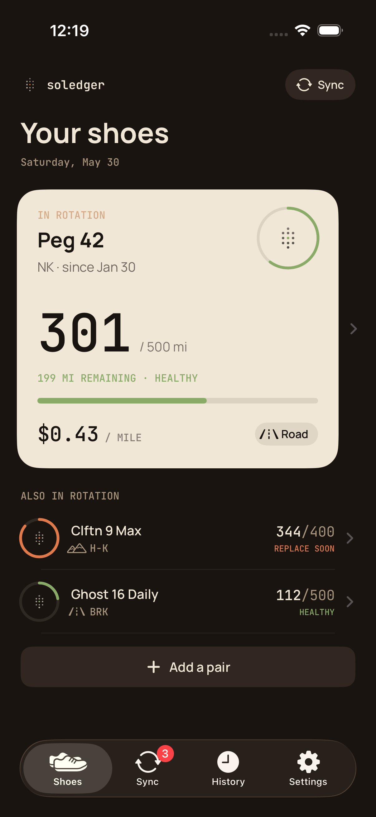Soledger dark mode